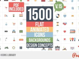 1500 Flat Animated Icons Library