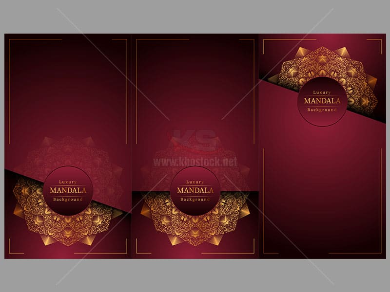 3 Background Mandala Vector màu đỏ - KS513