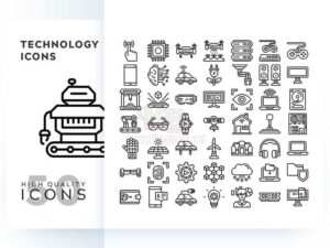Bộ icons technology outline – KS582