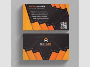 Business Card màu cam và đen sáng tạo - KS659