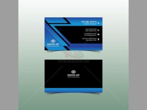 PSD Business Card màu xanh góc cạnh – KS556