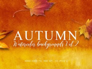 15 Backgrounds mùa thu màu nước - KS709