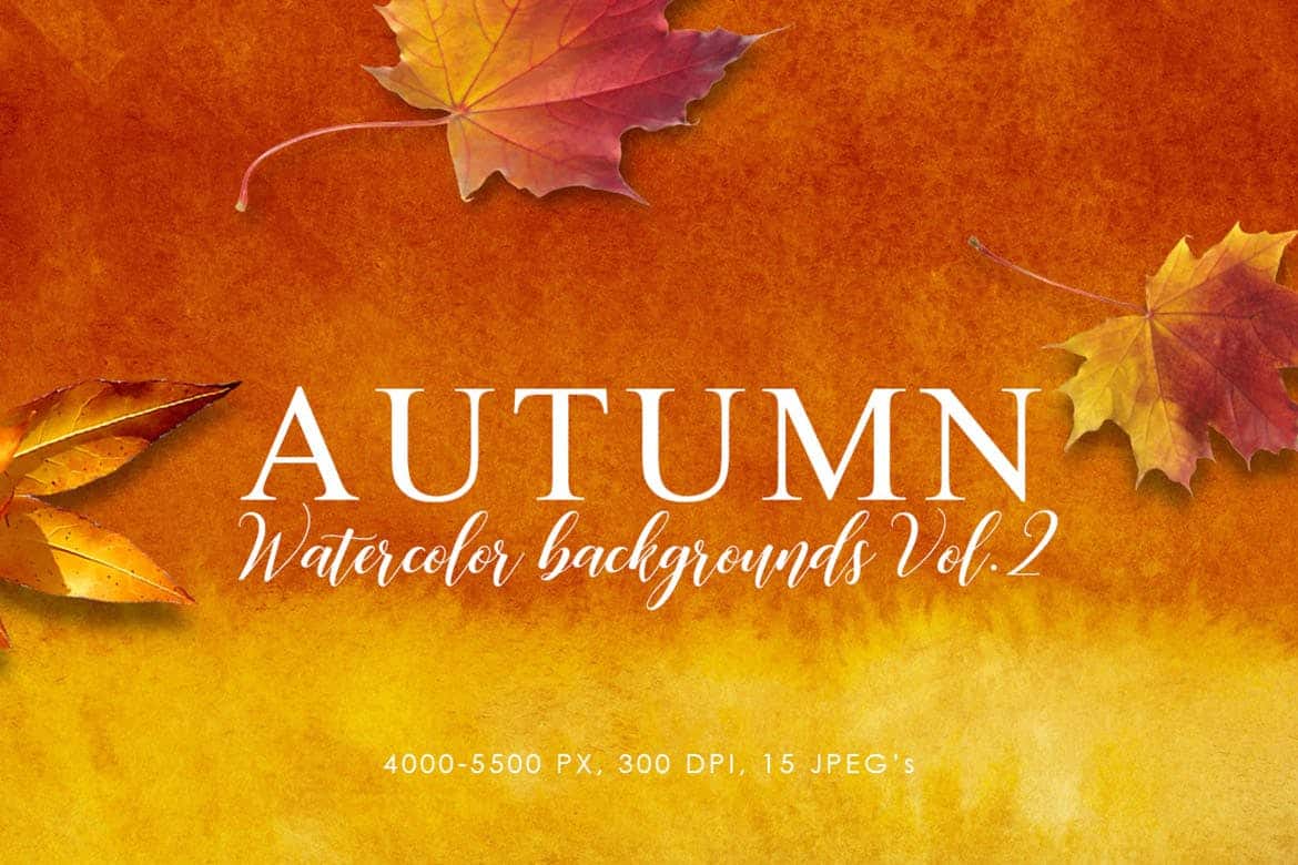 15 Backgrounds mùa thu màu nước - KS709