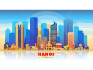 Vector Hanoi ( Vietnam ) skyline background - KS858