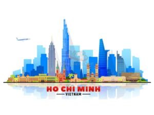 Vector Ho Chi Minh city (Vietnam) skyline background - KS860