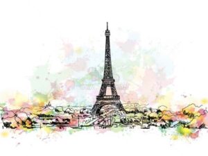Vector Paris tuyệt đẹp với tháp Eiffel - KS1133