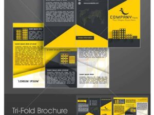Tri-Fold Brochure vàng đen Vector - KS1278