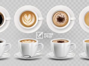 Ly Cafe Vector chất lượng cao - KS1598