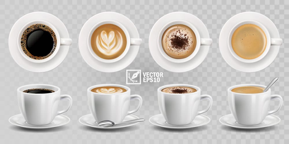 Ly Cafe Vector chất lượng cao - KS1598