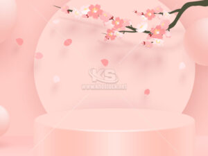 Background hoa đào màu hồng Vector - KS1660