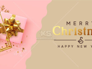 Banner Merry Christmas Vector hộp quà - KS1742