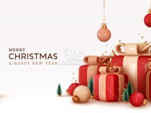 Background Hộp Quà Noel - KS1784