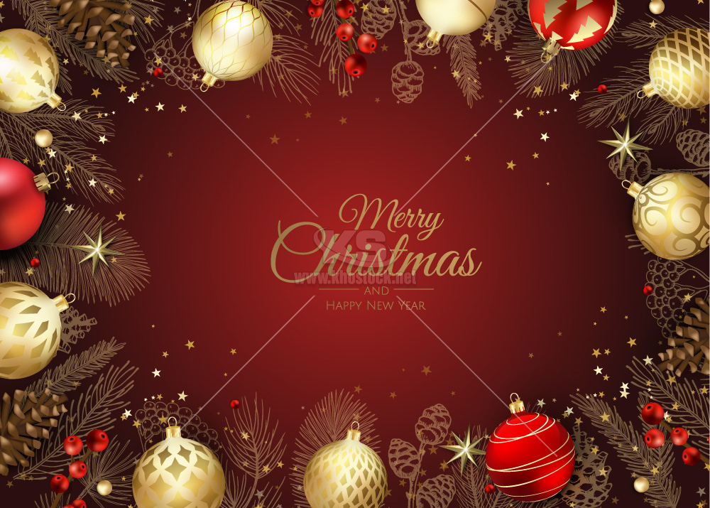 Merry Christmas Background Vector - KS1803