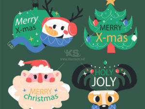 Thẻ Noel tuyệt đẹp Vector - KS1810