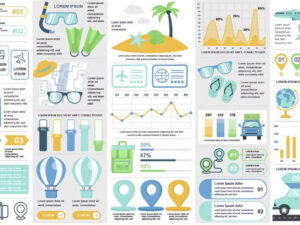 Infographics Du Lịch Vector Template - KS2482