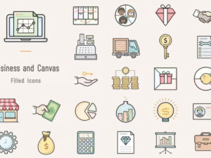 25 Icon Business and Model Canvas Filled - KS2592