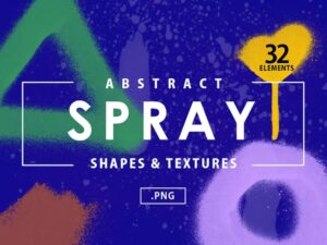 32 Abstract Spray Shapes PNG Tuyệt Đẹp - KS2670