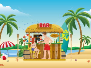 Quán Bar bãi biển Vector - KS2281