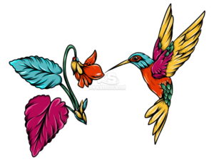Con Chim và Bông Hoa Vector - KS2339