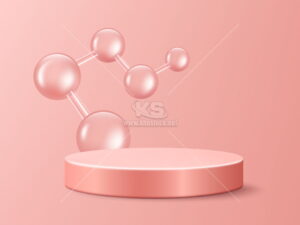 Bục Sản Phẩm màu hồng Vector - KS2359
