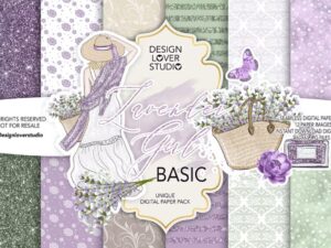 Hoa Lavender Digital Paper Pack JPG - KS2736