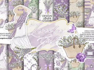 Hoa Lavender Digital Paper Pack JPG - KS2737