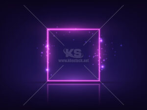 Background khung vuông neon màu hồng tím - KS3105
