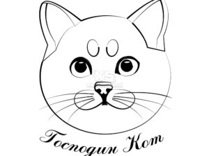 Logo mèo đen trắng - KS3255