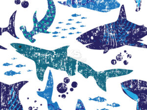 Pattern cá mập dưới đại dương - KS3331