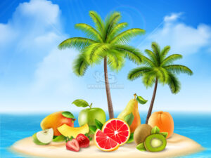 Vector trái cây mùa hè nhiệt đới - KS3379