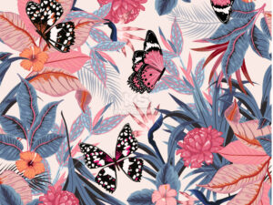 Pattern hoa lá bướm nhiệt đới - KS3508